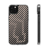 Pink Stripes Clear iPhone Case
