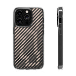 Pink Stripes Clear iPhone Case