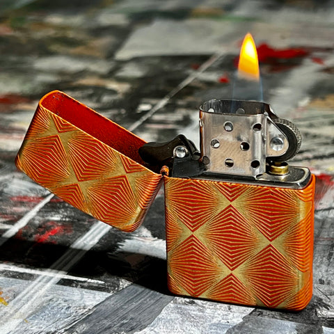 zippo lighter 02 - orange and gold